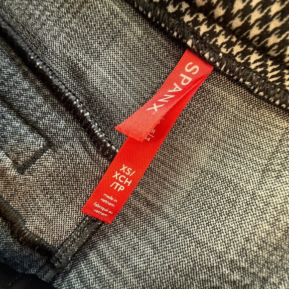 SPANX  Pants XS/pt Wide Leg Black White Ponte Houndstooth Plaid Jacquard - Picture 2 of 16